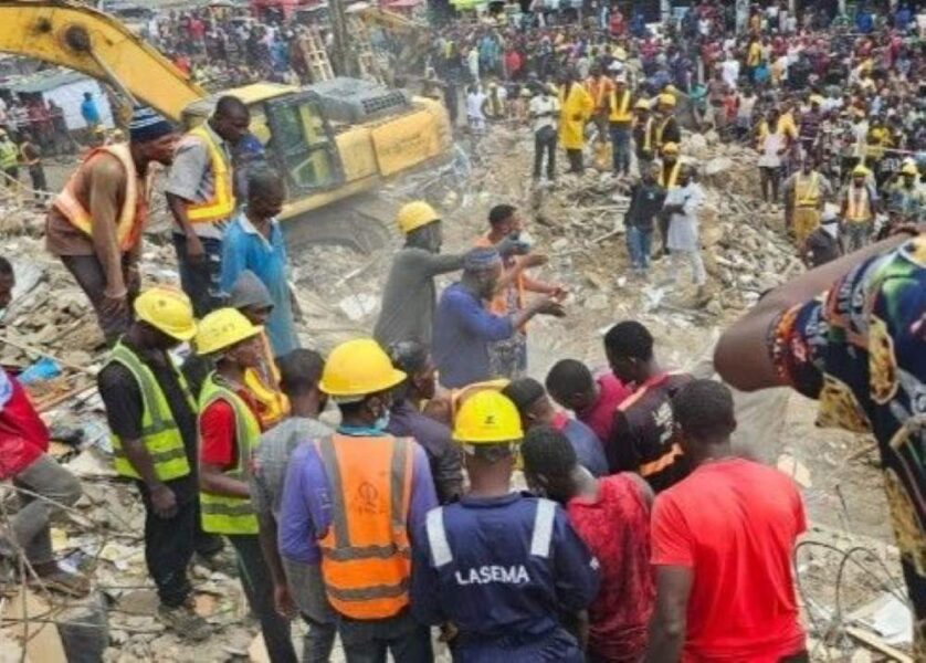 collapsed building rescue operation