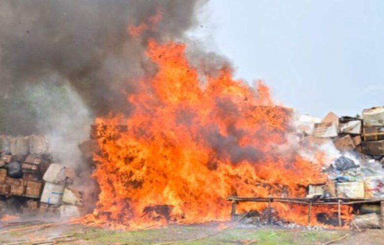 burnt illicit drugs