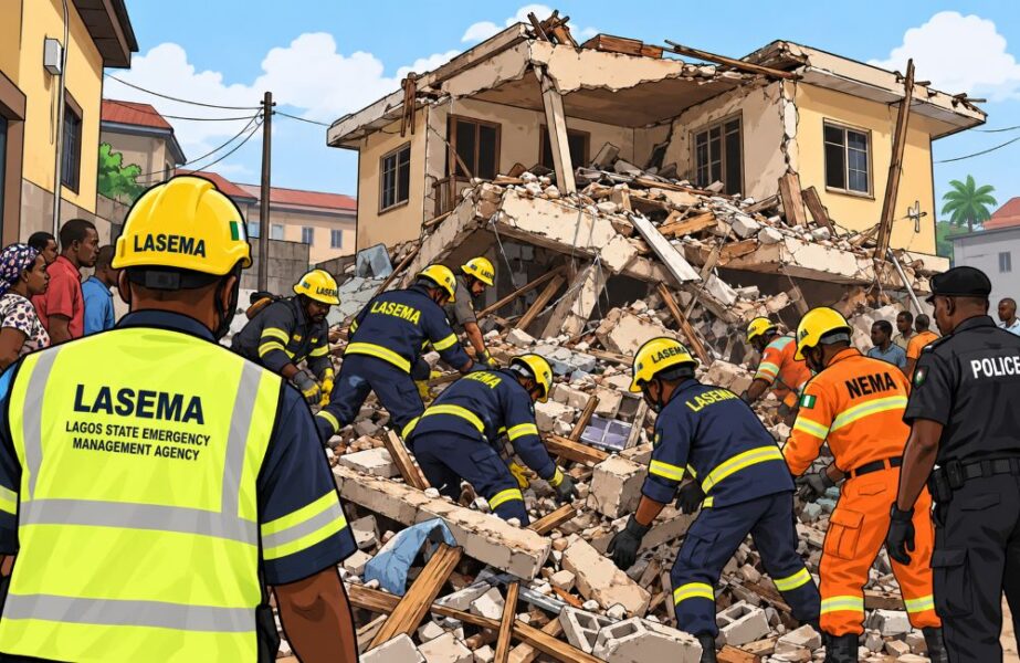 rescue mission at a collapsed building
