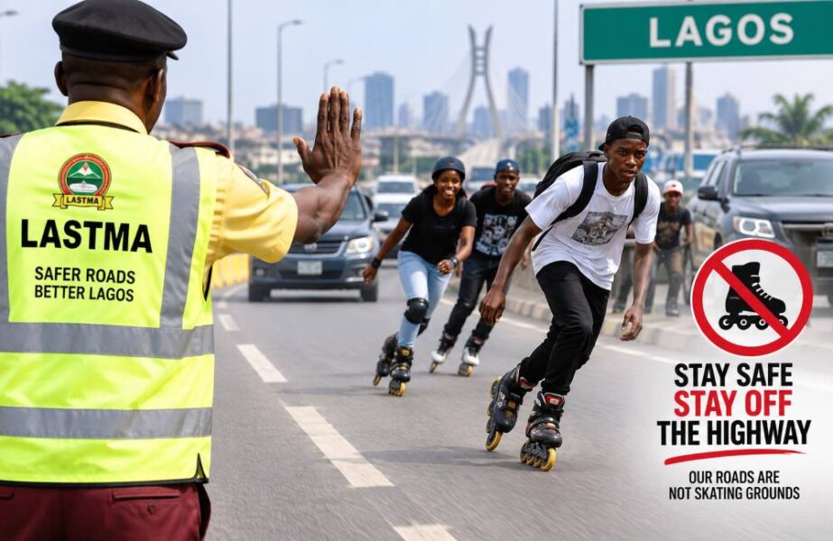 skaters on lagos highway