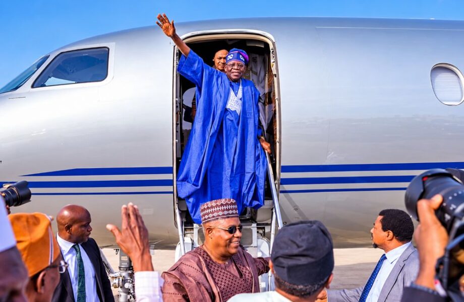 tinubu on plane