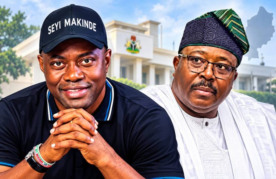 Digital portraits of Seyi Makinde and Sharafadeen Alli